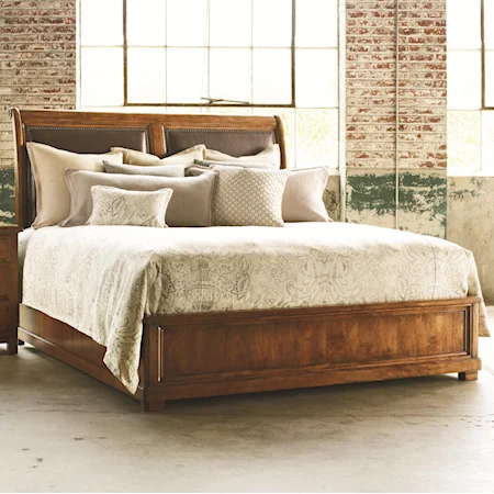 King Estuary Upholstered Sleigh Bed with Customizable Fabric